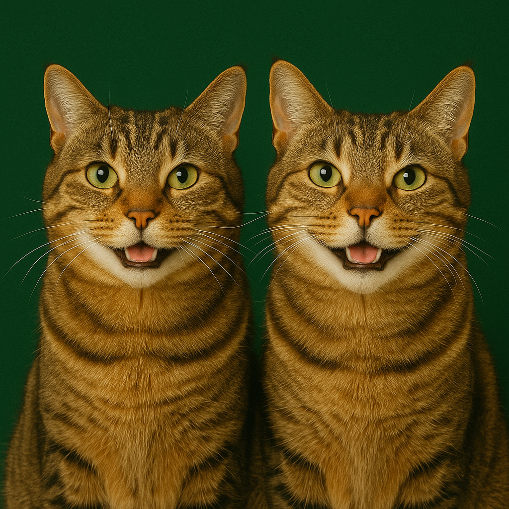 Scotch & Soda, matching tabby cats