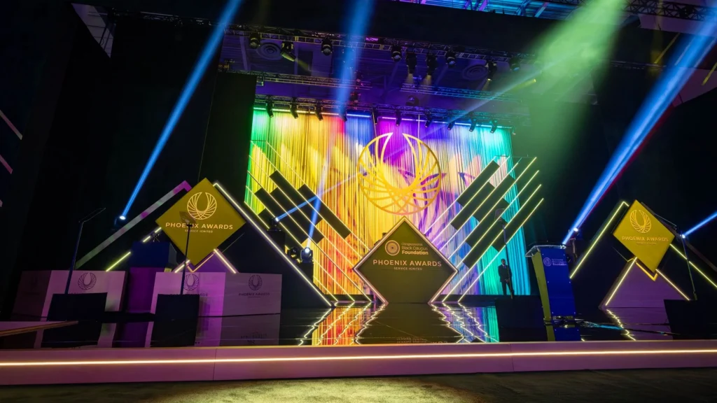 Congressional Black Caucus Foundation CBCF Phoenix Awards Stage set