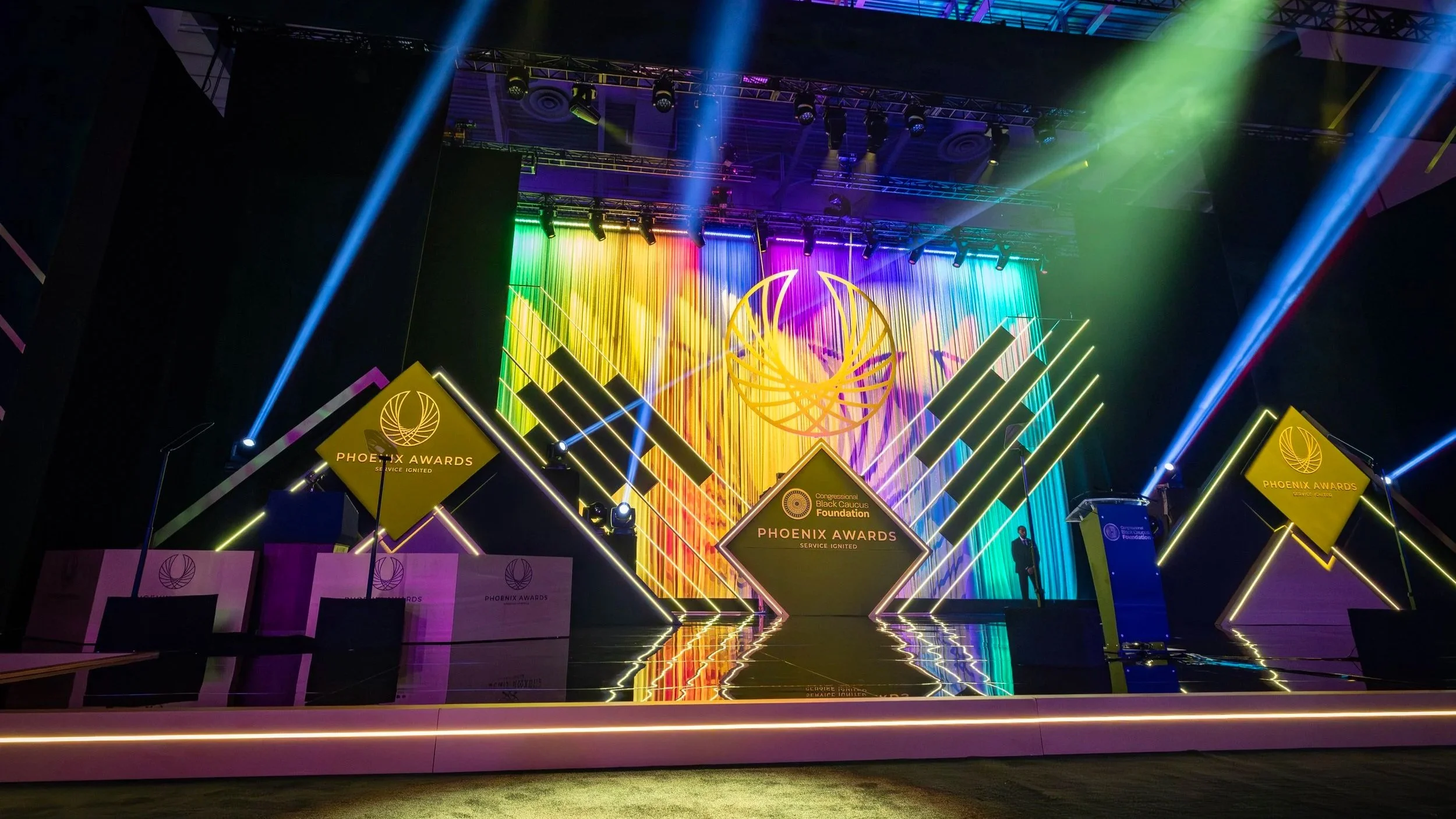 Congressional Black Caucus Foundation CBCF Phoenix Awards Stage set
