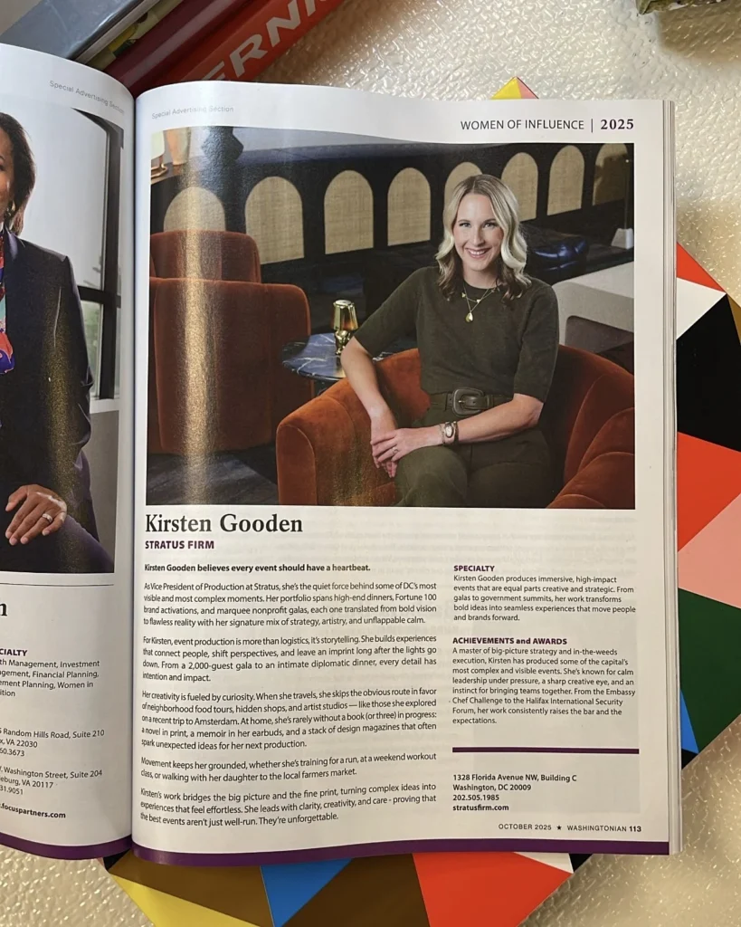 A photo of Kristen Gooden's feature in Washingtonian Magazine's "Most Powerful Women in Washington 2025"