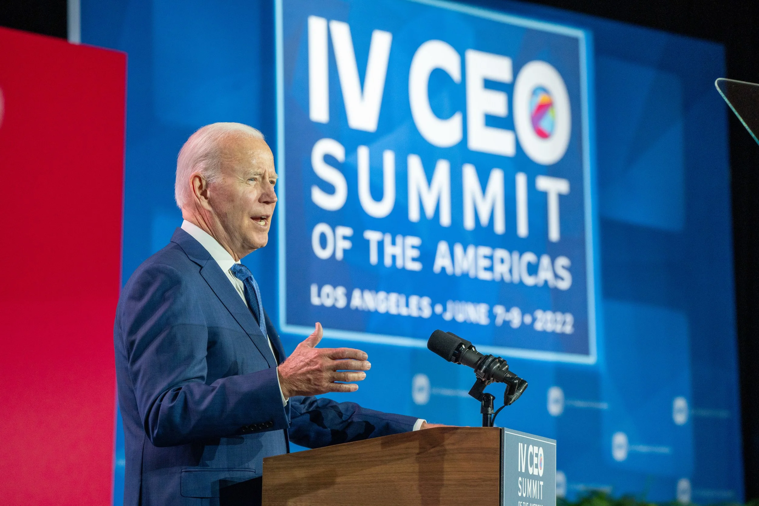 Joe Biden at the IV CEO Summit of the Americas in 2022, an event produced by Stratus Firm, an event planning and production company based in Washington DC