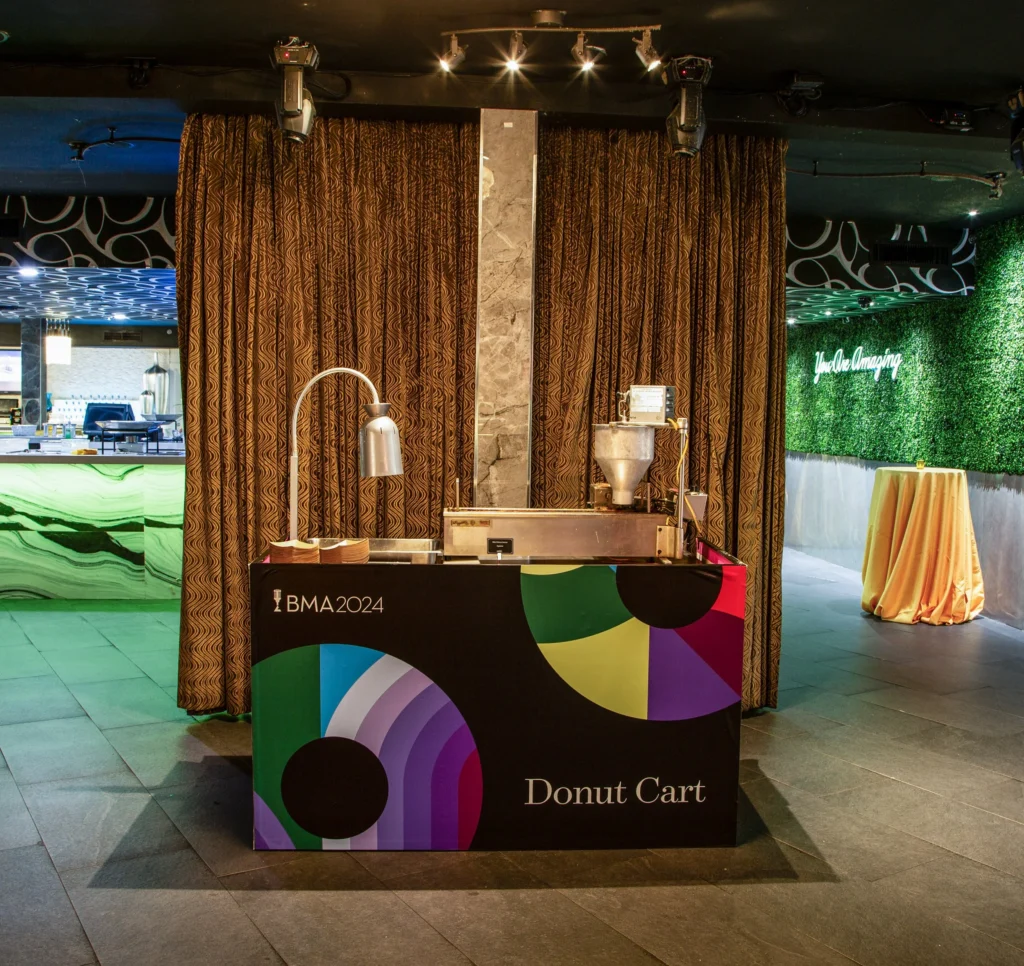 A donut cart set up at the 2024 Bozzuto Management Awards