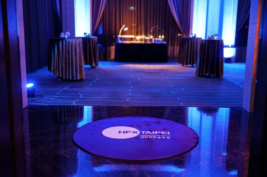 A hall set up and waiting for attendees at the Halifax Taipei conference in 2025.